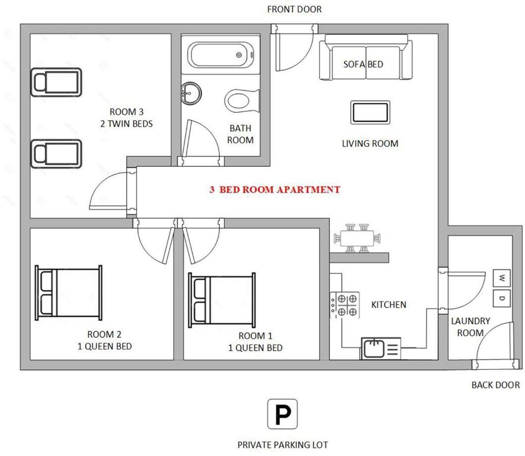 1 Or 3 Bedroom Apartment With Full Kitchen Page Exterior photo